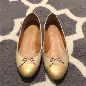 Gold Toed JCrew Flats